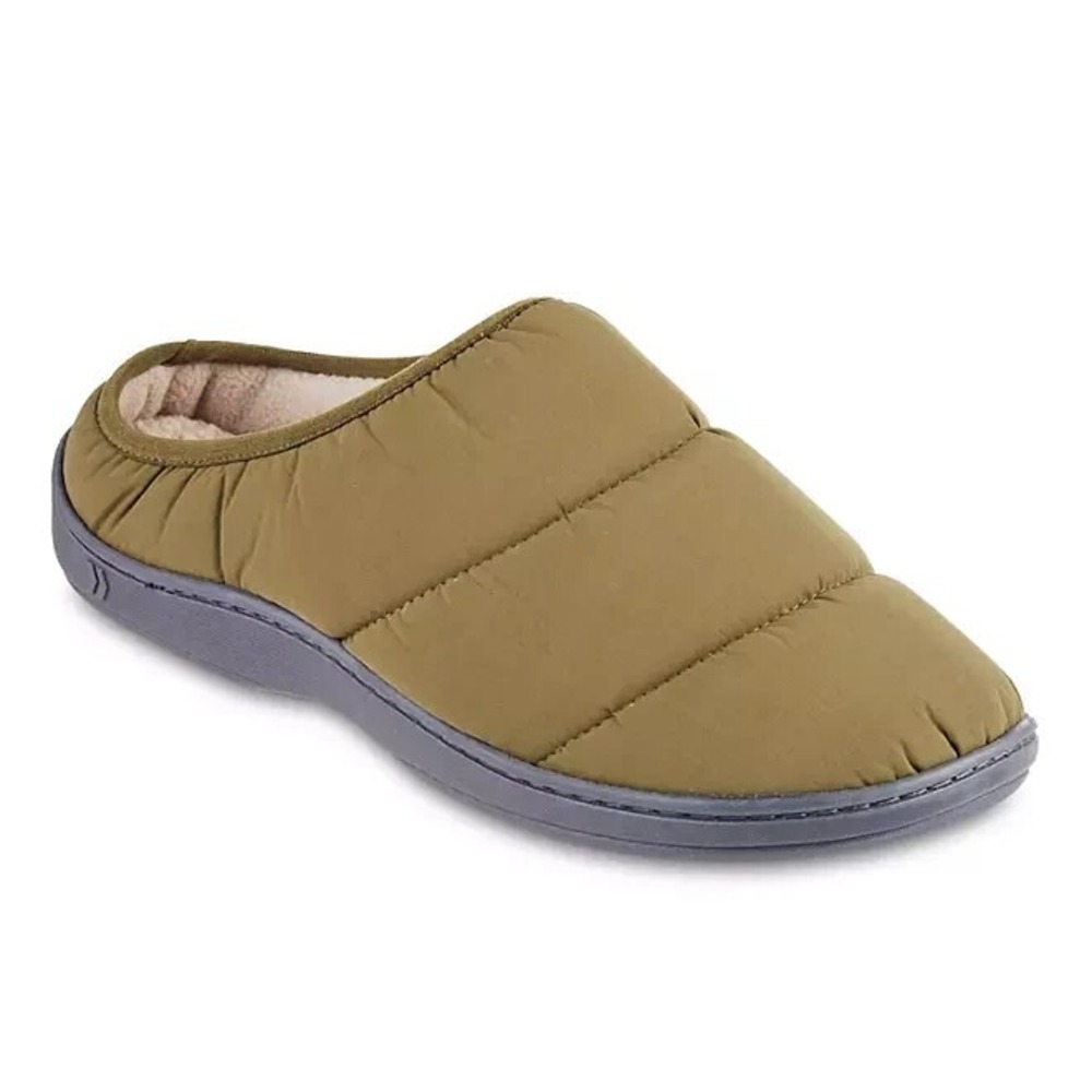 Isotoner Mens Classic Comfort Hoodback Slippers Size 13-14 Loden Green New